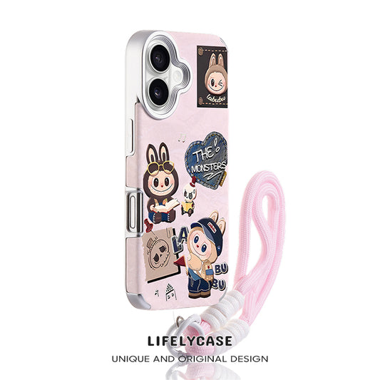 iPhone Lanyard Series | Labubu cartoon liquid silicone phone case