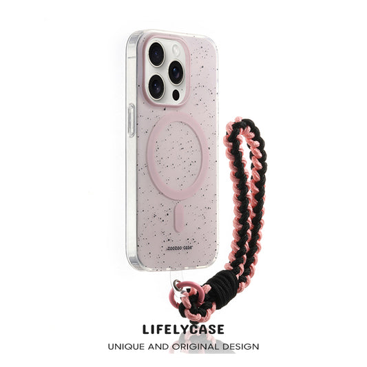 iPhone Lanyard Series | Transparent Pink Phone Case with Magsafe Support