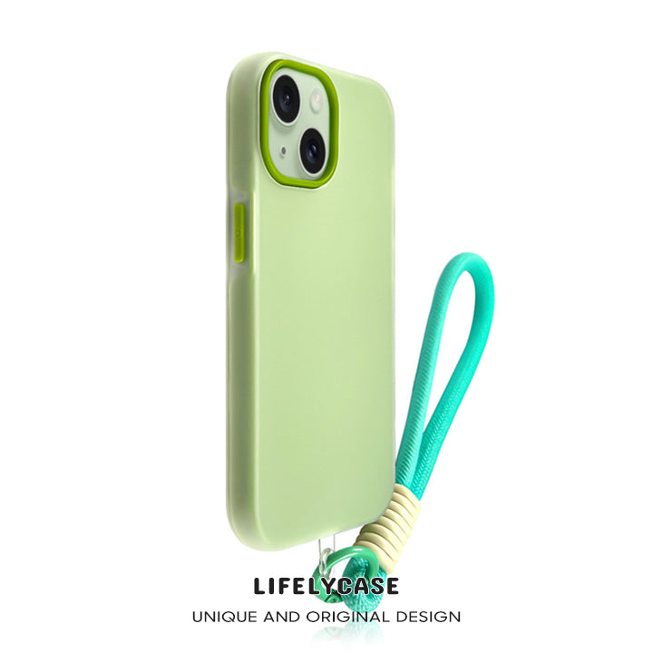 iPhone Lanyard Series | Macaron Color Frosted Phone Case