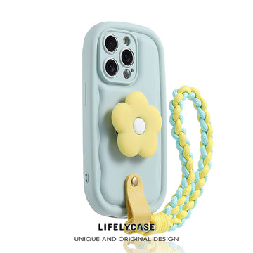 iPhone Lanyard Series | Cartoon Bracket Liquid Silicone Phone Case