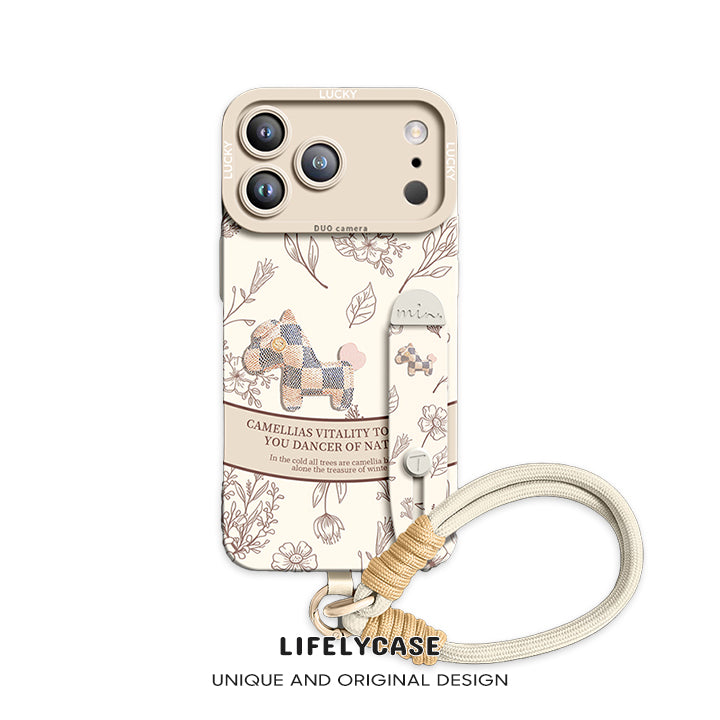 iPhone Wristband Series | "Plaid Pony" Liquid Silicone Phone Case