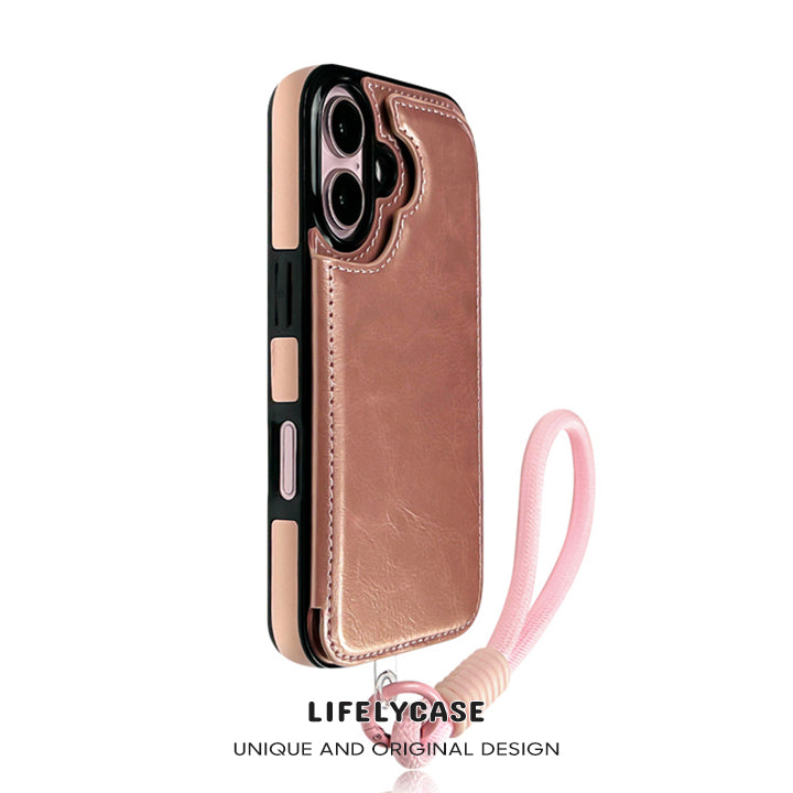 iPhone Lanyard Series | Card Holder Design Leather Phone Case