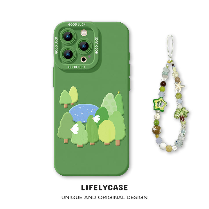 iPhone beads series | Cute Cartoon Liquid Silicone Phone Case