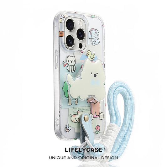 iPhone Lanyard Series | Cute Animals Stand Phone Case