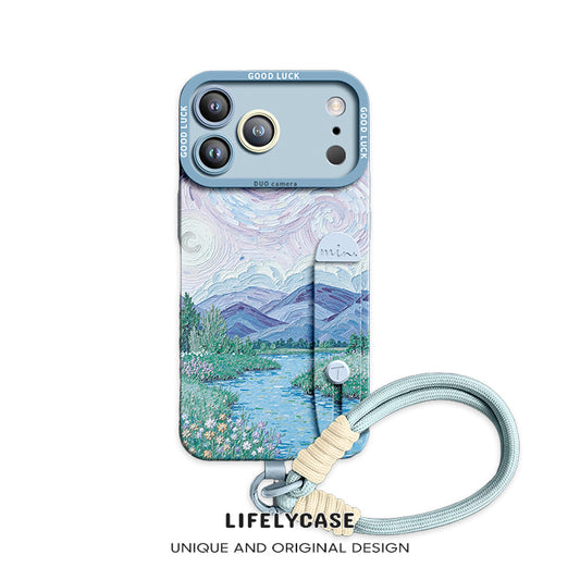 iPhone Wristband Series | Artistic Landscape Design Liquid Silicone Phone Case