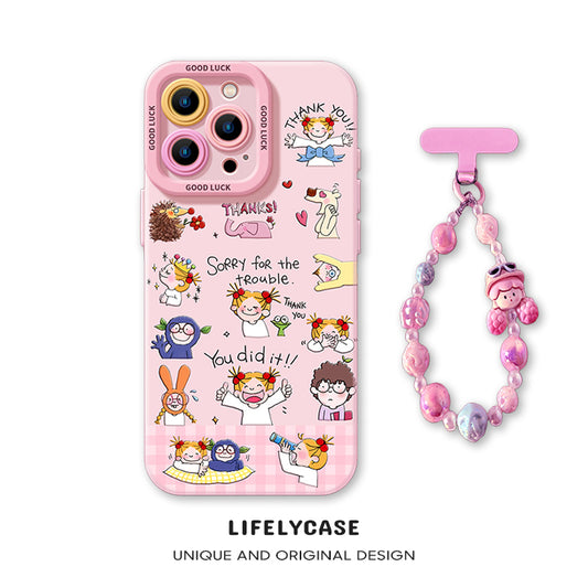 iPhone beads series | Cute Cartoon Liquid Silicone Phone Case