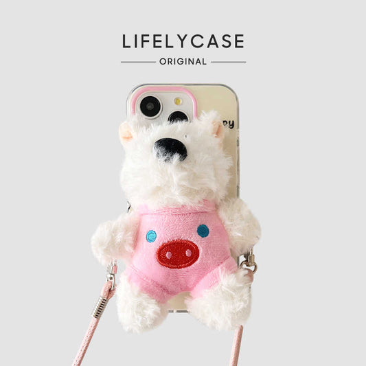 iPhone Lanyard Series | West Highland White Terrier Plush Phone Case[Bracket design]