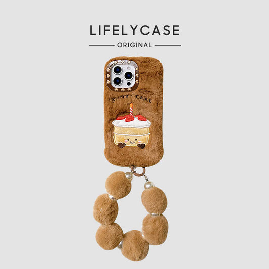 iPhone Lanyard Series | Cute Cartoon Cake Plush Phone Case