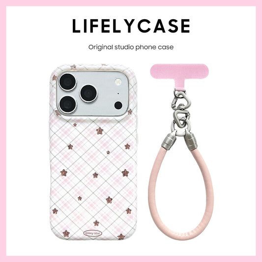 iPhone Lanyard Series | Plaid Stars Phone Case