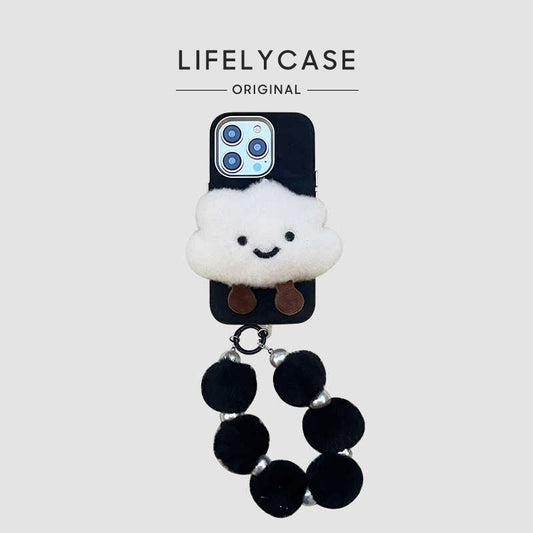 iPhone Lanyard Series | Smiley Cloud Plush Phone Case