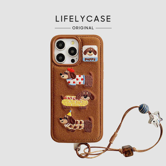 iPhone Lanyard Series | Dachshund Cartoon Phone Case