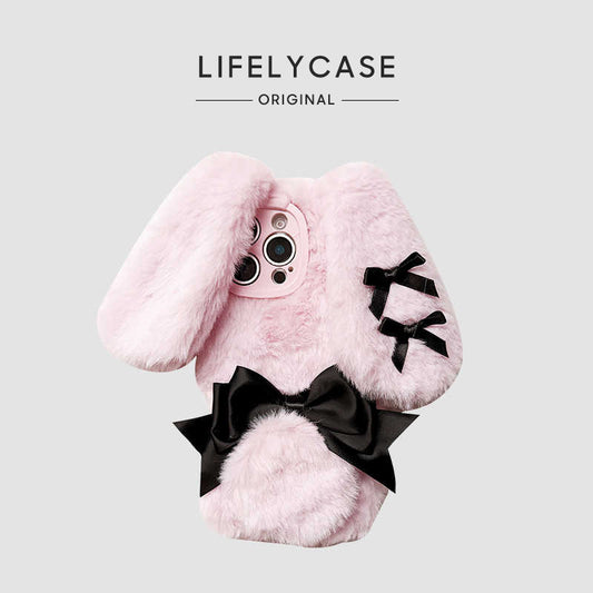 iPhone Series | Bowknot Rabbit Ears Plush Phone Case