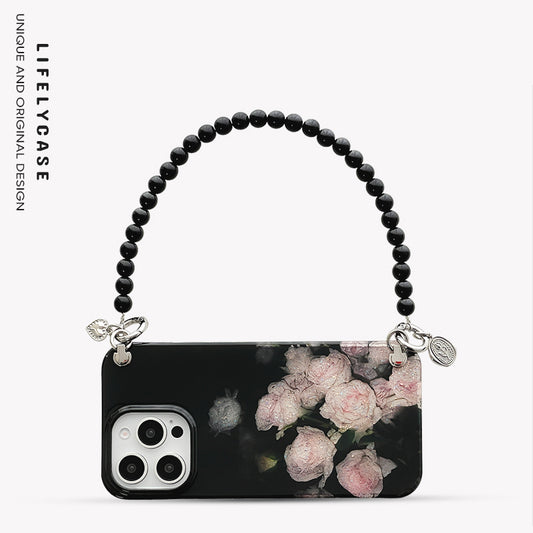 iPhone Lanyard Series | Rose Pearl Chain Phone Case