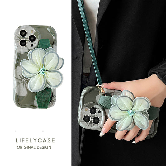 iPhone Lanyard Series | Floral design wristband phone case