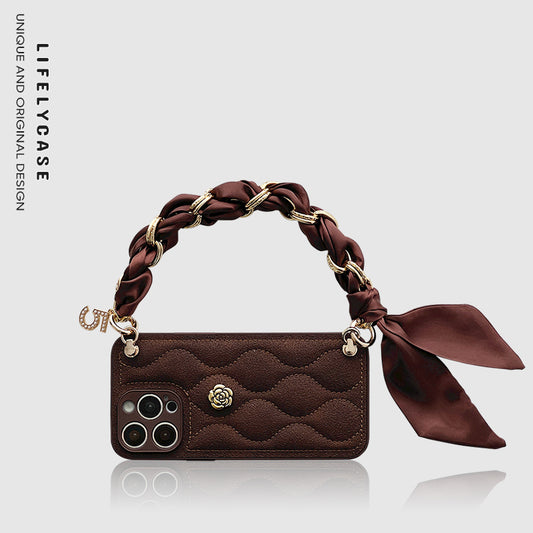 iPhone Lanyard Series | Scarf Lanyard Genuine Leather Phone Case