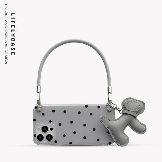 iPhone Lanyard Series | Dachshund Pendant Polka Dot Phone Case