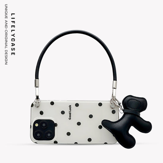iPhone Lanyard Series | Dachshund Pendant Polka Dot Phone Case